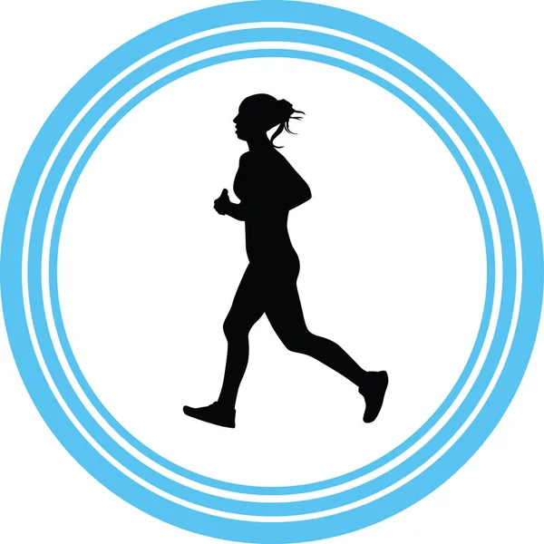 Runner Comme Vecteur Silhouette — Image vectorielle