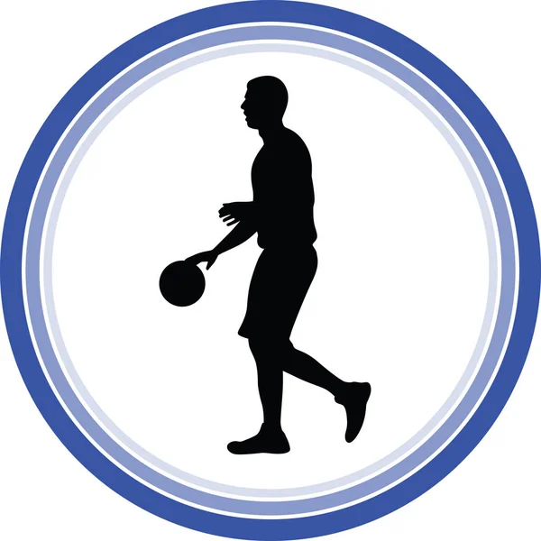 Vettore Silhouette Giocatore Basket — Vettoriale Stock