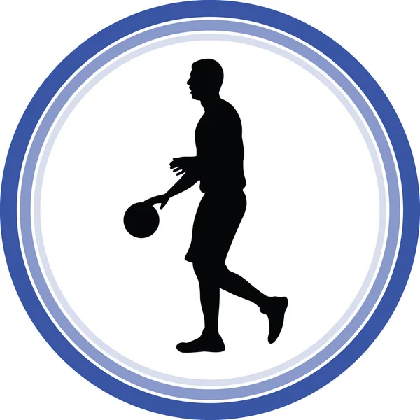 Basketballspieler Silhouettenvektor — Stockvektor