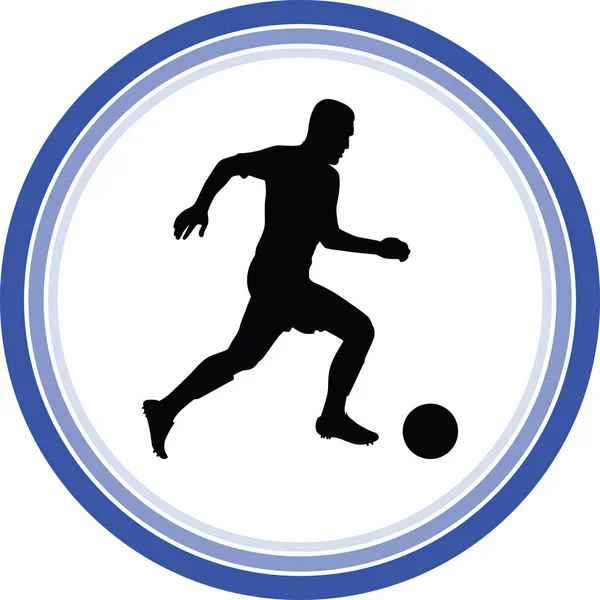 Jugador Fútbol Silueta Vector — Vector de stock