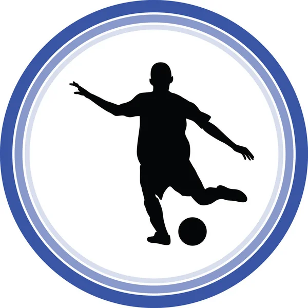 Soccer Player Silhouette Vector — Stock Vector
