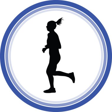 siyah runner siluet vektör