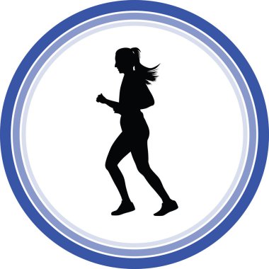 siyah runner siluet vektör