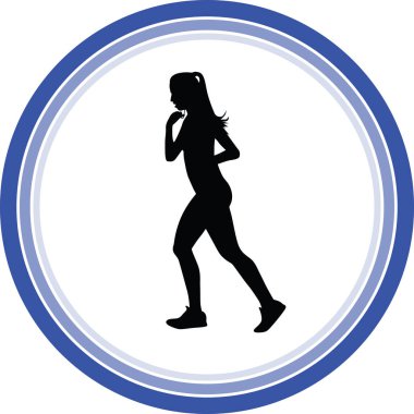 siyah runner siluet vektör