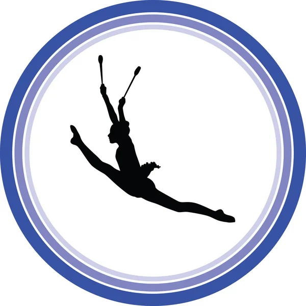 Vecteur Silhouette Gymnastique Rythmique — Image vectorielle