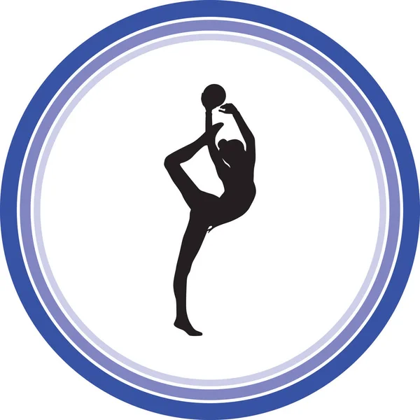 Vecteur Silhouette Gymnastique Rythmique — Image vectorielle
