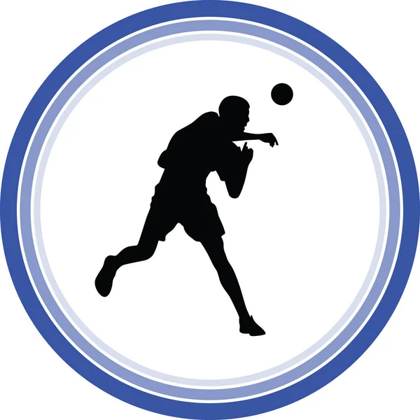 Joueur Handball Silhouette Vecteur — Image vectorielle