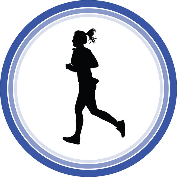 Vecteur Silhouette Coureur Noir — Image vectorielle