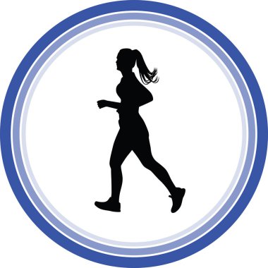 siyah runner siluet vektör