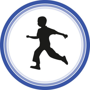 siyah runner siluet vektör