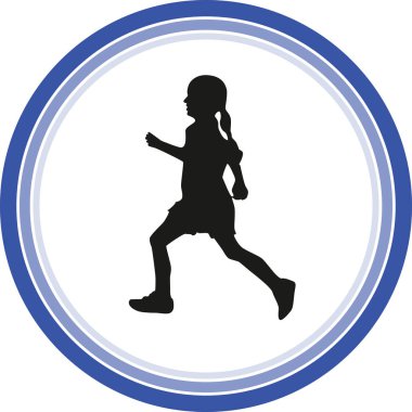 siyah runner siluet vektör