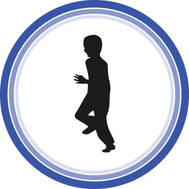 siyah runner siluet vektör