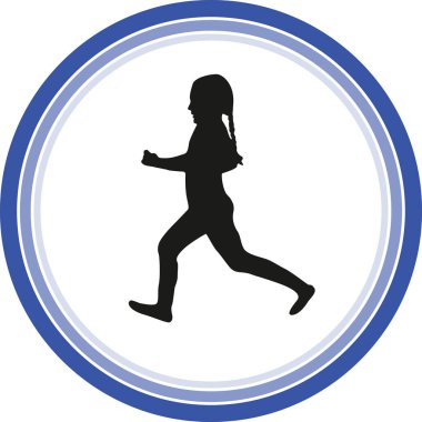 siyah runner siluet vektör