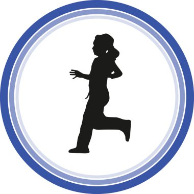 siyah runner siluet vektör
