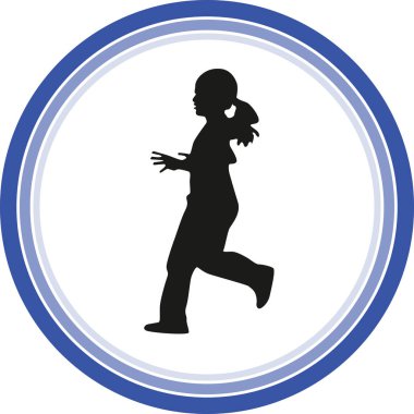 siyah runner siluet vektör