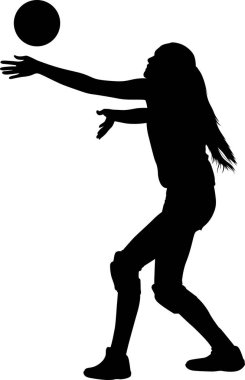 voleybolkız oyuncu. kadın grup oyun voleybol siluet v