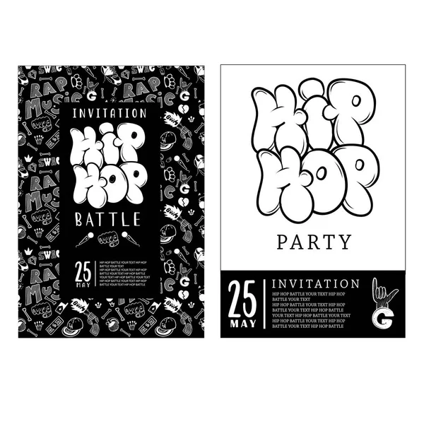 Rap battle, concert hip-hop music. Vector template design, flyer, poster, brochure, cover book, page — Stock Vector