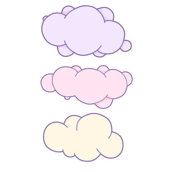 Niedlichen Wolken Vektor Illustration Für Kinder Isolierte Design Kinder Aufkleber — Stockvektor