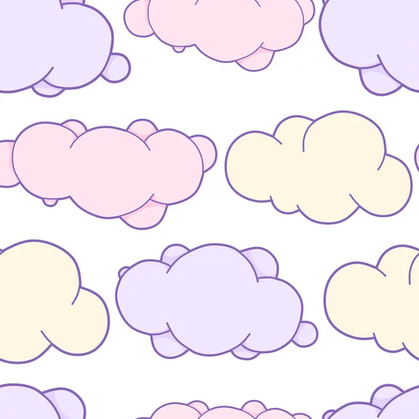Patrón Sin Costuras Nubes Cúmulos Colores Pastel — Vector de stock