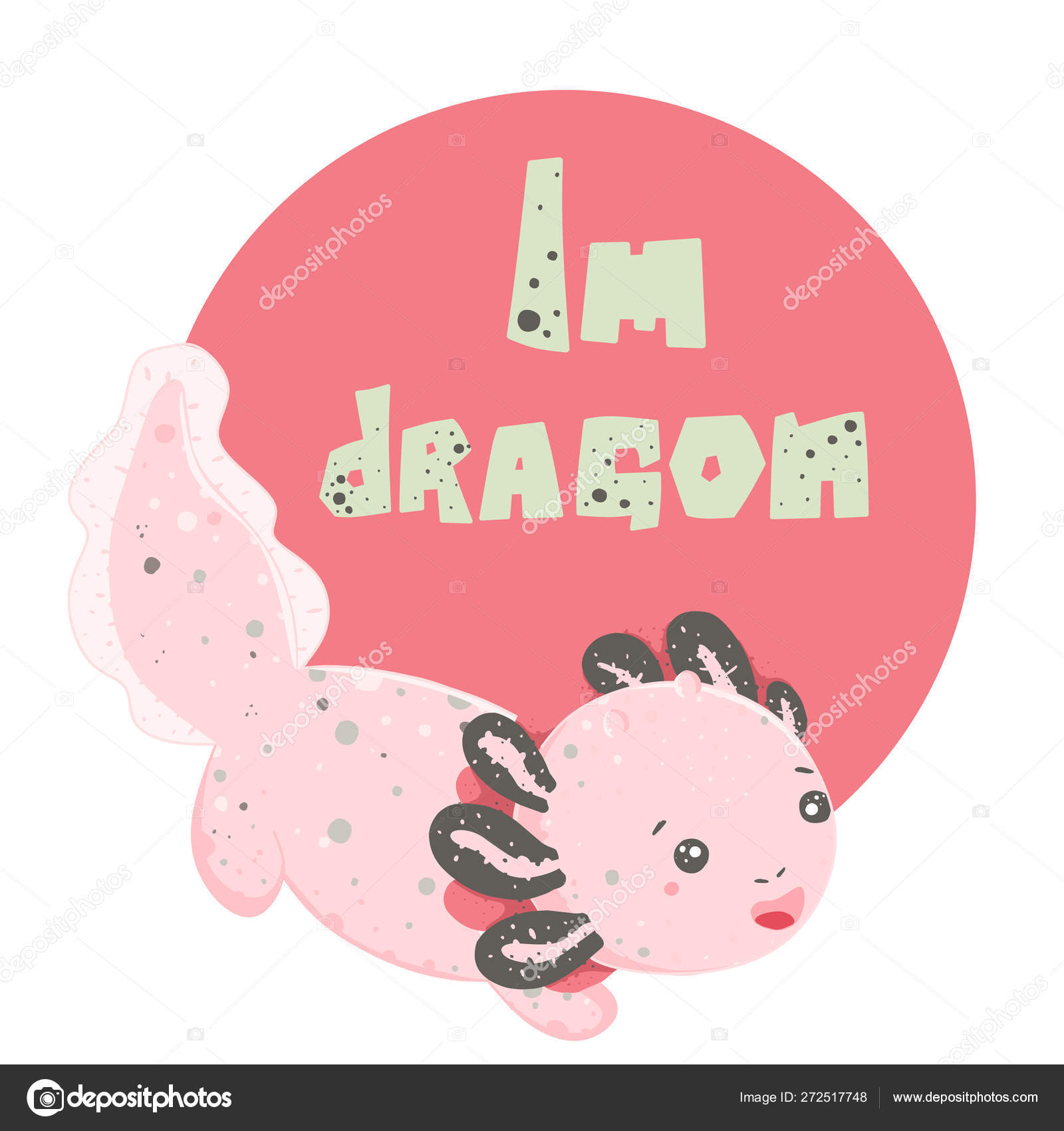 Drawings Cute Axolotl Drawing Cute Kawaii Axolotl Baby Amphibian Drawing Cute Animal Drawing Funny Cartoon Illustration Lettering Im Dragon Flat Style Design Ambystoma Mexicanum Stock Vector C Lviktoria25