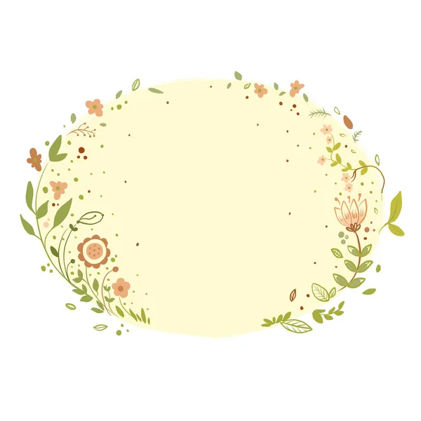 Bloem frame. Zomer bloemen van delicate tinten. Vector illustratie. — Stockvector