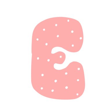 U Süslenmiş mektup. düz tarzı. Karikatür çocuk mektup u