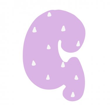 G Süslenmiş mektup. düz tarzı. Karikatür çocuklar mektup g