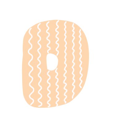 D Süslenmiş mektup. düz tarzı. Karikatür çocuklar mektup d