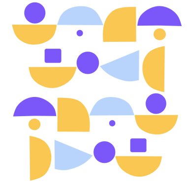 Geometrik şekilli modern soyut çizimler. Memphis Vektör illüstrasyon nesnesi.