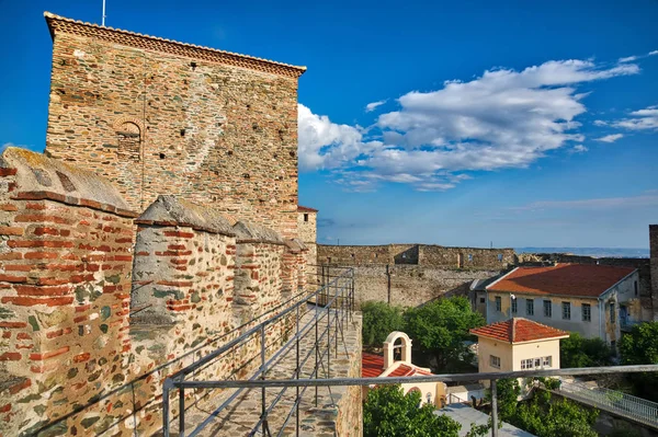 Panoramatický Výhled Starý Byzantský Hrad Městě Thessaloniki Řecko — Stock fotografie