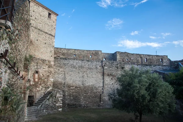 Panoramatický Výhled Starý Byzantský Hrad Městě Thessaloniki Řecko — Stock fotografie