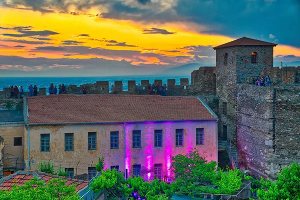 Thessaloniki Řecko Května 2018 Panoramatický Pohled Starý Byzantský Hrad Při — Stock fotografie