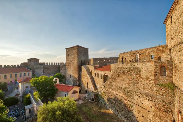 Thessaloniki Greece May 2018 Panoramic View Old Byzantine Castle Sunset — Stock Photo, Image