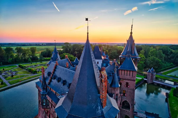 Luchtfoto Van Het Kasteel Van Haar Nederlandse Kasteel Haar Ligt — Stockfoto