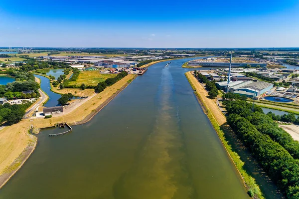 Aerial View River Rhine Area Netherlands — Stock Photo, Image