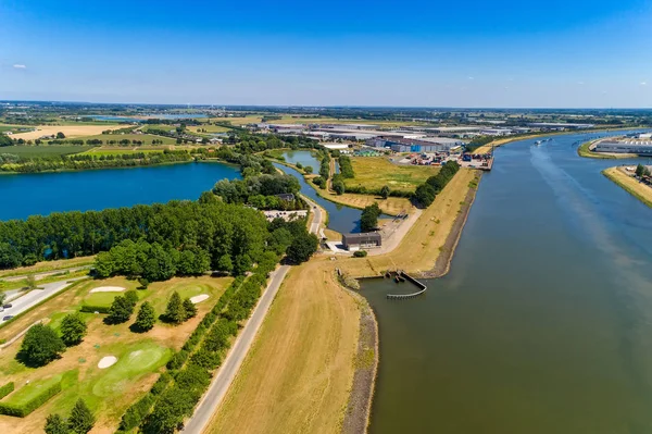 Aerial View River Rhine Area Netherlands — Stock Photo, Image