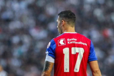 Thessaloniki, Yunanistan - 24 Temmuz 2018: Oyuncu, Basel Marek Suchy eylem Uefa Şampiyonlar Ligi ikinci ön eleme turu sırasında 1 Paok rakip Basel maçı Toumba Stadı'nda oynanan