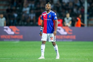 Thessaloniki, Yunanistan - 24 Temmuz 2018: Oyuncu, Basel Serey Die eylem Uefa Şampiyonlar Ligi ikinci ön eleme turu sırasında 1 Paok rakip Basel maçı Toumba Stadı'nda oynanan