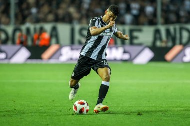 Thessaloniki, Yunanistan - 24 Temmuz 2018: Oyuncu, Paok Dimitris Limnios eylem Uefa Şampiyonlar Ligi ikinci ön eleme turu sırasında 1 Paok rakip Basel maçı Toumba Stadı'nda oynanan