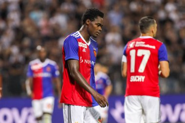 Thessaloniki, Yunanistan - 24 Temmuz 2018: Basel oyuncu eylem Uefa Şampiyonlar Ligi ikinci ön eleme turu sırasında 1 Paok rakip Basel maçı Toumba Stadı'nda oynanan