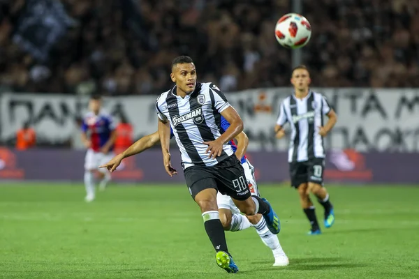 Thessaloniki Grécia Julho 2018 Jogador Paok Leo Jaba Ação Durante — Fotografia de Stock