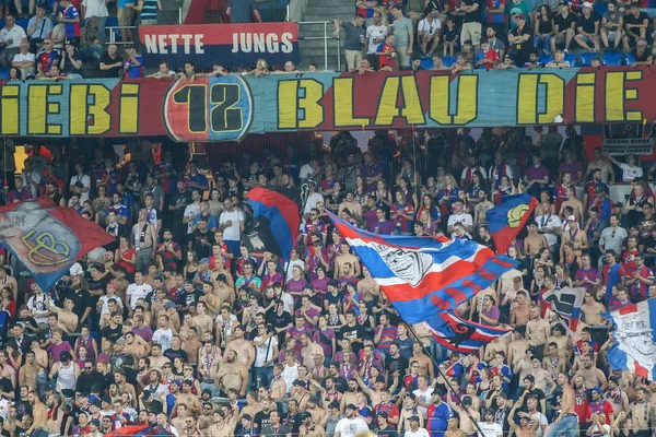 Basel Zwitserland Augustus 2018 Basel Fans Vieren Voor Hun Team — Stockfoto