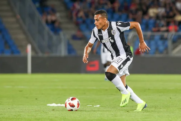 Basel Schweiz 2018 Spieler Von Paok Leo Jaba Aktion Während — Stockfoto