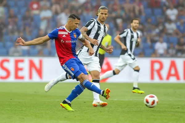 Basel Sviçre Ağustos 2018 Eylem Paok Rakip Arasındaki Uefa Şampiyonlar — Stok fotoğraf