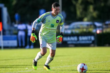 Horst, Hollanda - 29 Haziran 2018: Oyuncu, Rsc Anderlecht Frank Boeckx dostluk maçı Rsc Anderlecht Rakip Paok sporda sırasında eylem park spor Swolgen Tienray 