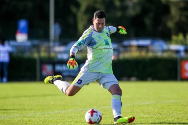 Horst, Hollanda - 29 Haziran 2018: Oyuncu, Rsc Anderlecht Frank Boeckx dostluk maçı Rsc Anderlecht Rakip Paok sporda sırasında eylem park spor Swolgen Tienray 