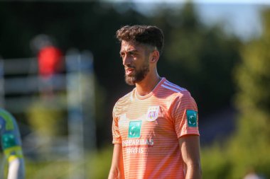 Horst, Hollanda - 29 Haziran 2018: Oyuncu, Rsc Anderlecht Josue Sa dostluk maçı Rsc Anderlecht Rakip Paok sporda sırasında eylem park spor Swolgen Tienray 