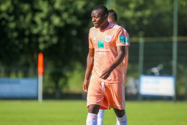 Horst, Hollanda - 29 Haziran 2018: Oyuncu, Rsc Anderlecht Edo Kayembe eylem sırasında dostu maç Rsc Anderlecht Rakip Paok Sport Park spor Swolgen Tienray 