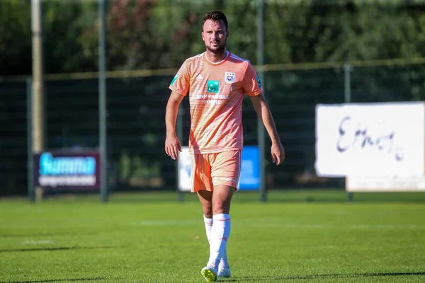 Horst, Hollanda - 29 Haziran 2018: Oyuncu, Rsc Anderlecht Antonio Milic dostluk maçı Rsc Anderlecht Rakip Paok sporda sırasında eylem park spor Swolgen Tienray 