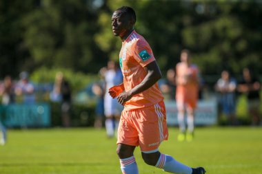 Horst, Hollanda - 29 Haziran 2018: Oyuncu, Rsc Anderlecht Edo Kayembe eylem sırasında dostu maç Rsc Anderlecht Rakip Paok Sport Park spor Swolgen Tienray 